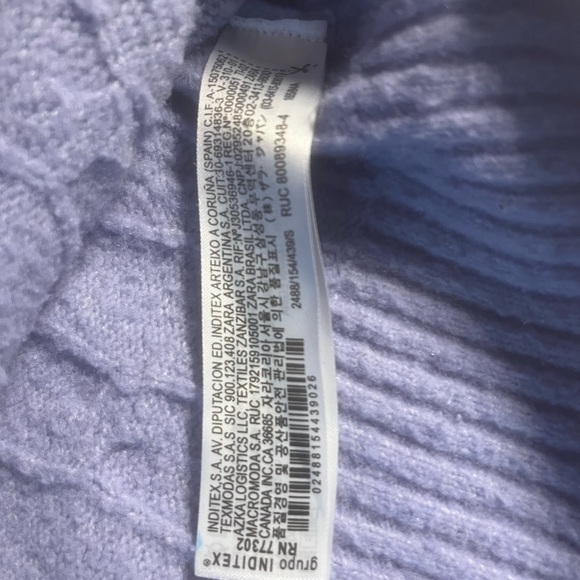 Zara Lilac Cable Knit Crop Cardigan - Picture 3 of 9